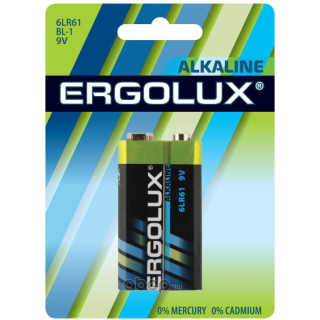 Батарейка 6LR61 Крона Alkaline BL-1 9В   Ergolux 6LR6  купить в Инфотех