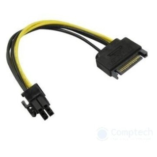 Переходник питания ORIENT C512 для PCI-Ex видеокарт SATA 15pin (M) -> 6pin  купить в Инфотех