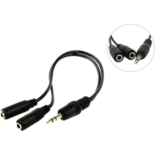 Переходник 3.5 Jack/M - 2*3.5 Jack/F   5bites AA-3MF2-02BK  купить в Инфотех