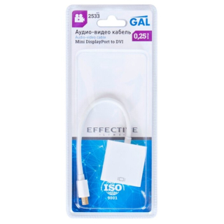 Переходник Mini DisplayPort (M)-> DVII (F) GAL (2533) купить в Инфотех Переходник Mini DisplayPort (M)-> DVII (F) GAL (2533) купить в Инфотех