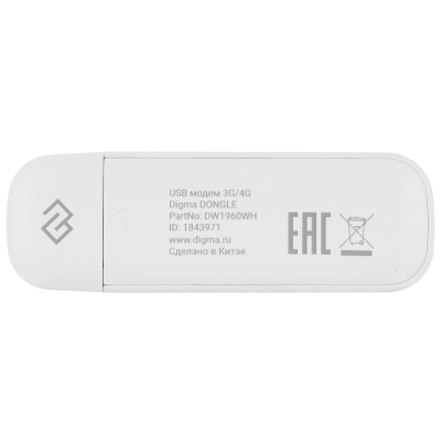 Модем 3G/4G Digma DW1960WH   USB Wi-Fi +Router белый   купить в Инфотех