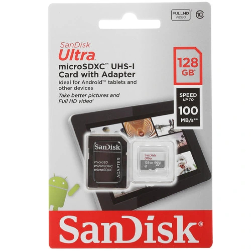 Карта памяти 128Gb microSDXC Sandisk SDSQUNR-128G-GN6TA  Class10   купить в Инфотех