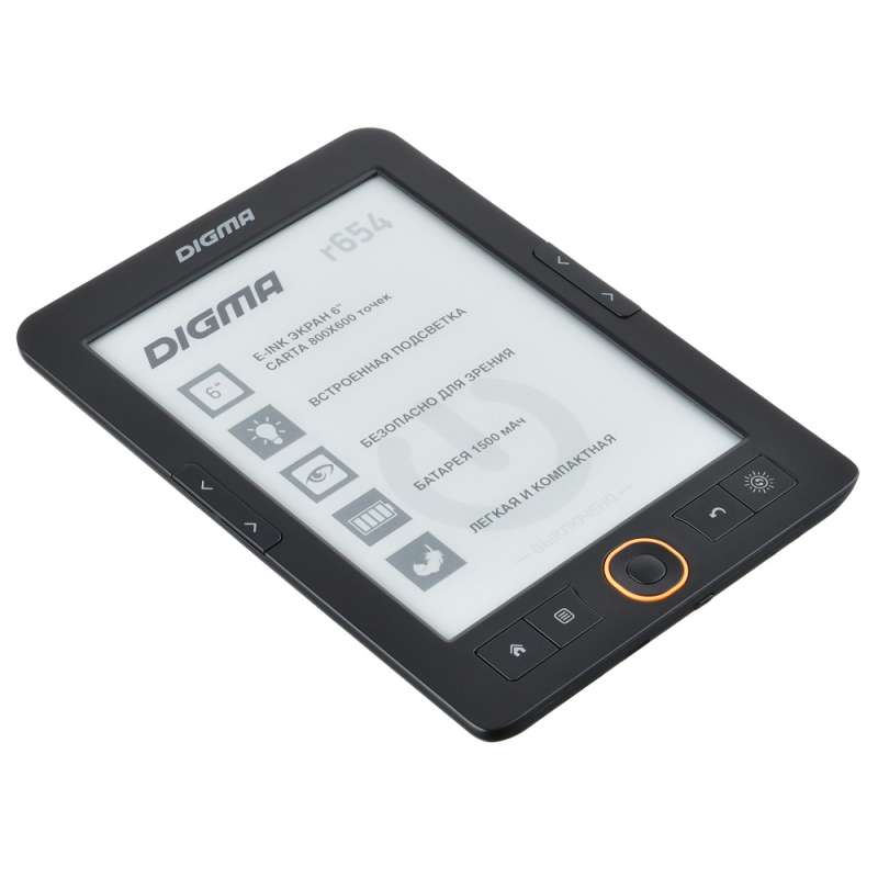 Электронная книга Digma R654 6" E-Ink Carta 800x600  подсветка   купить в Инфотех