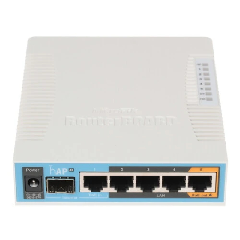 Беспроводной роутер MikroTik hAP ac   RB962UiGS-5HacT2HnT    AC1750  5xGbLAN  1x SFP  купить в Инфотех