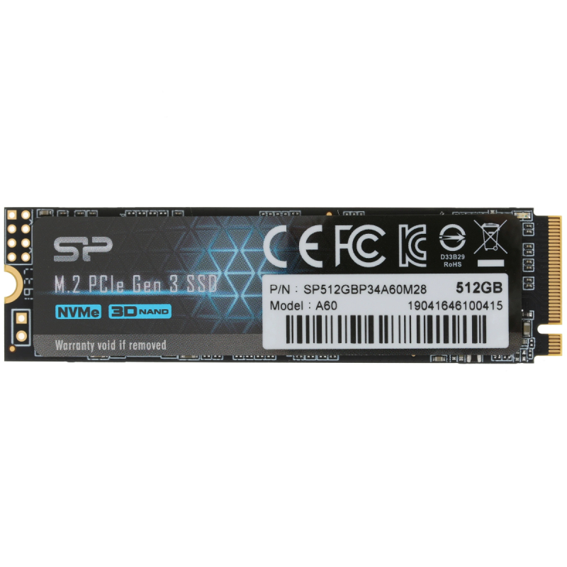 Накопитель SSD 512Gb Silicon Power A60 SP512GBP34A60M28   M.2  PCI-E  NVMe  купить в Инфотех