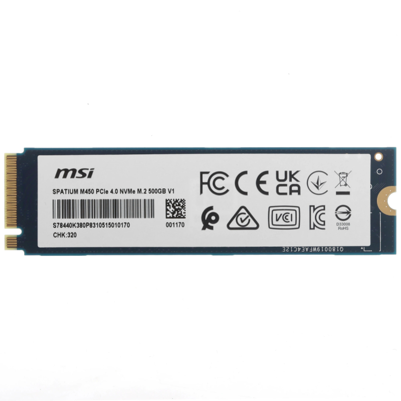 Накопитель SSD 500Gb MSI SPATIUM M450 V1   M.2  PCIe   S78-440K380-P83  купить в Инфотех