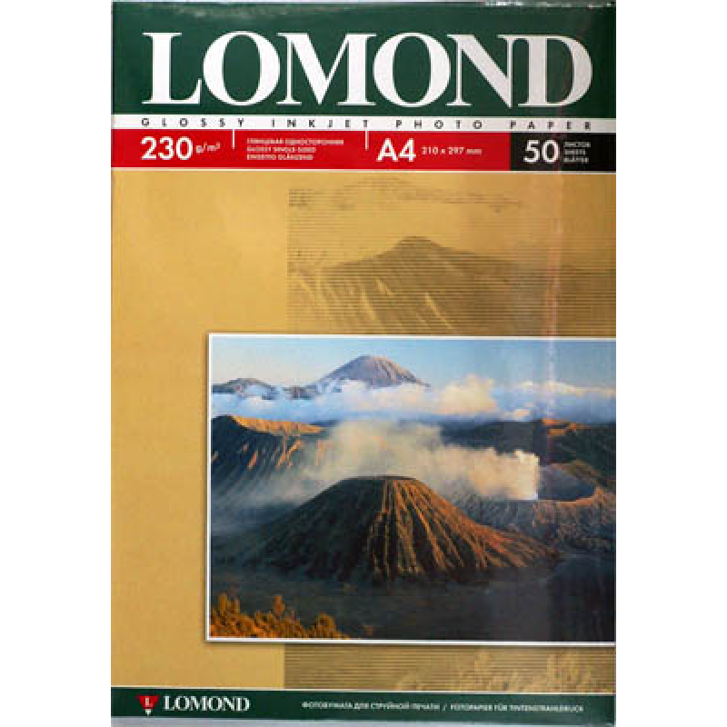 Фотобумага LOMOND  Глянцевая бумага 1х A4, 230г/м2, 50л. 0102022  купить в Инфотех