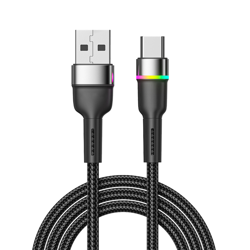 Кабель USB - Type-C  1м 3А 18Вт  оплетка подсветка Rexant 18-7065  купить в Инфотех